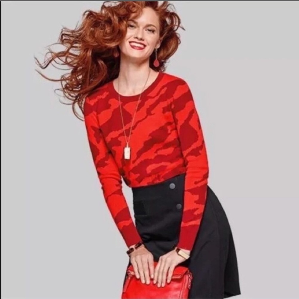 CAbi #3158 Sakura Red Camo Pullover